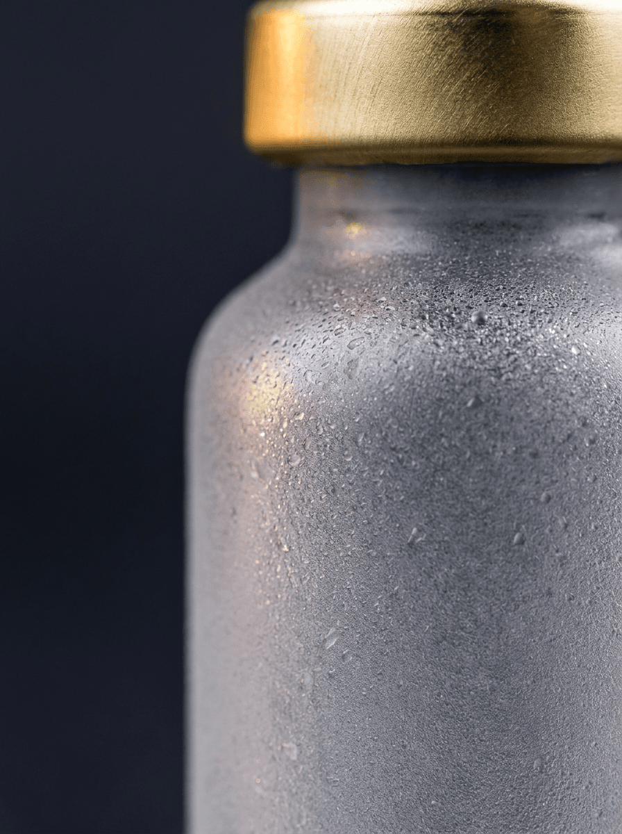 Macro detail of a peptide vial