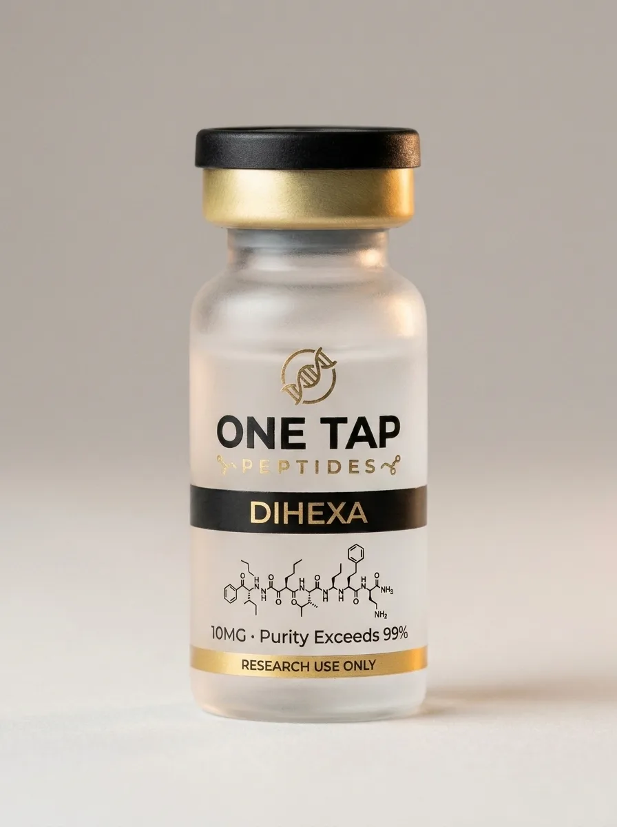 Dihexa research peptide vial — One Tap Peptides